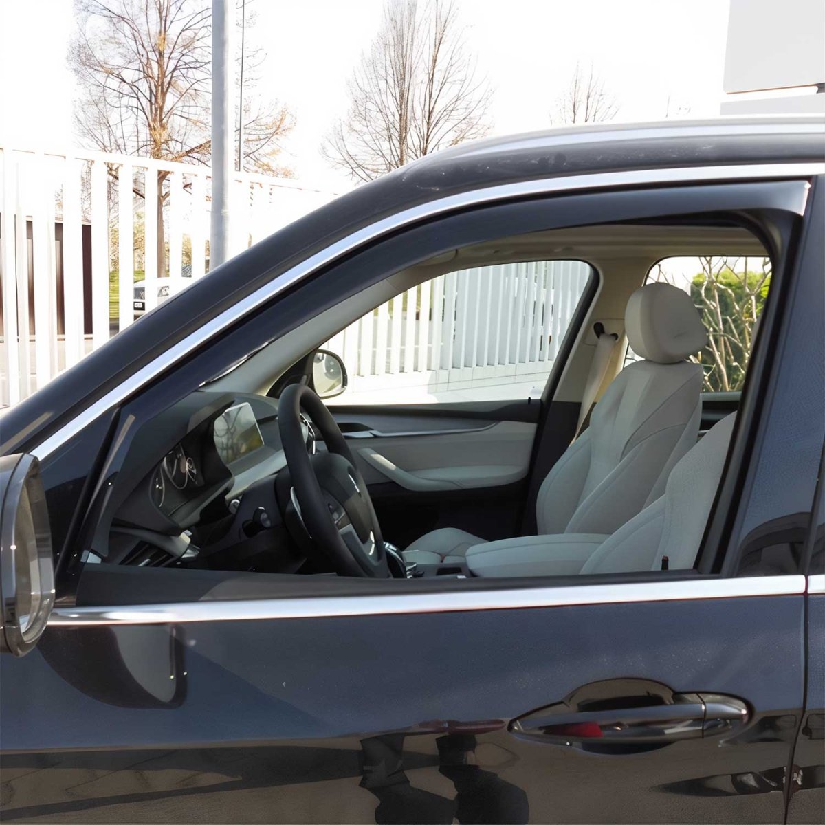 BMW X5 Wind Deflector - Omac - Acrylic 2 Pcs - Black Smoke - '07-'13